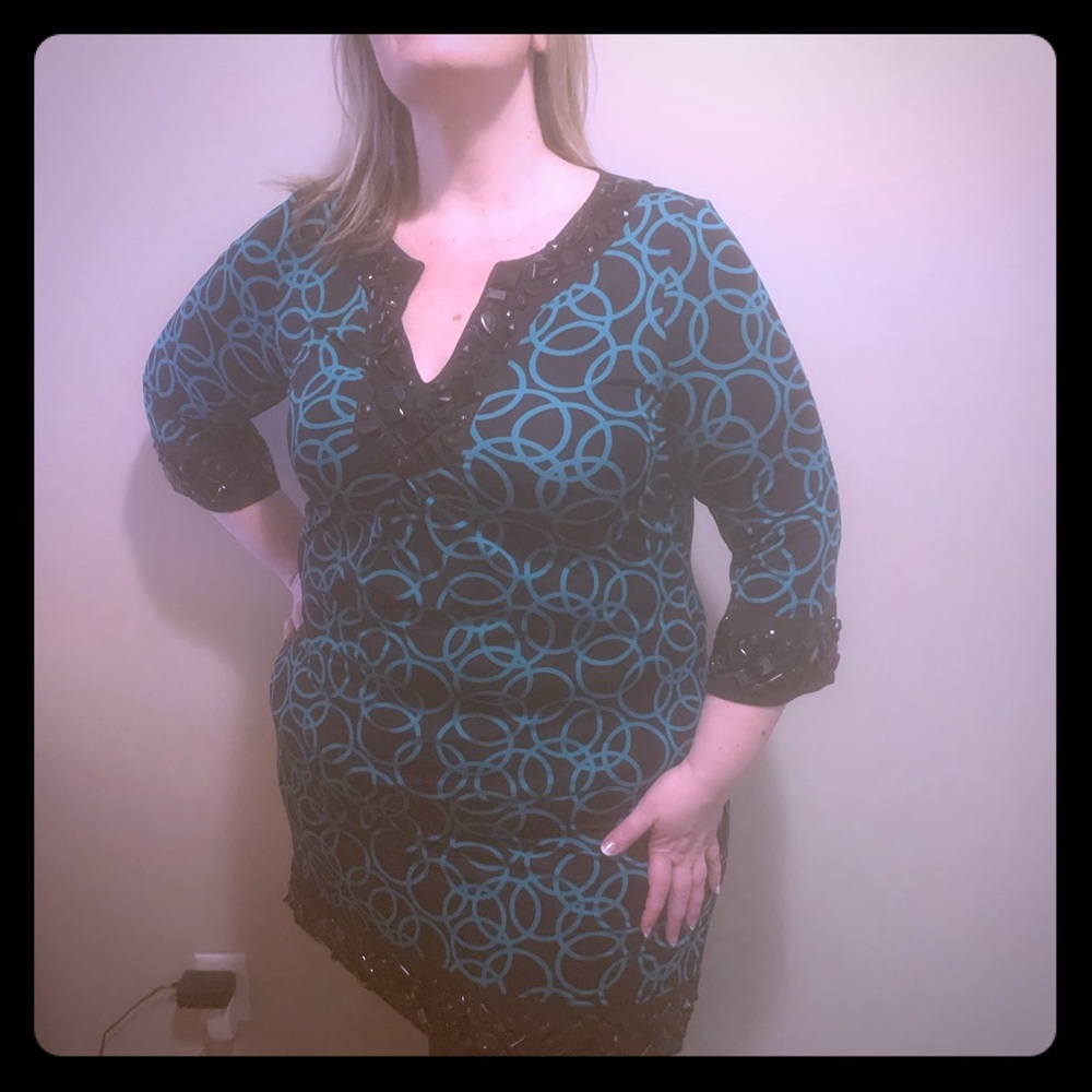 Black and green dress